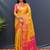 gold silk kanjeevaram saree with woven zari design