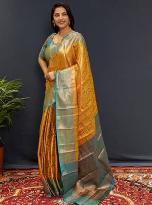 Woven design zari silk kanjeevaram saree 1