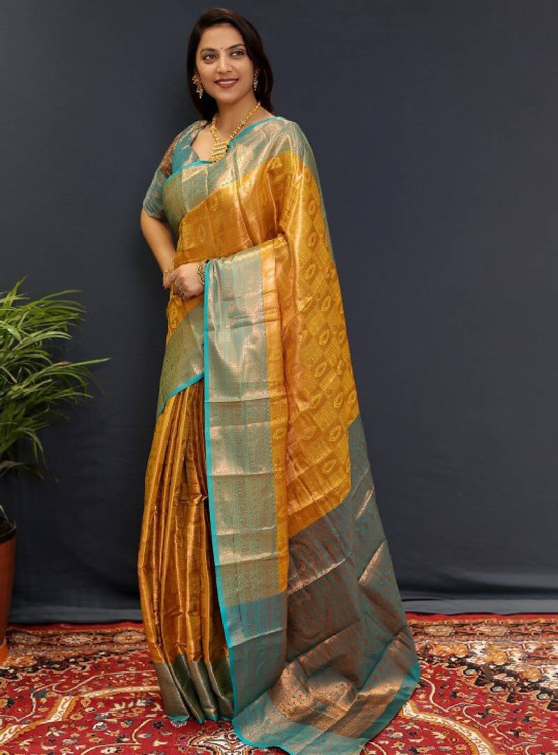 Woven design zari silk kanjeevaram saree