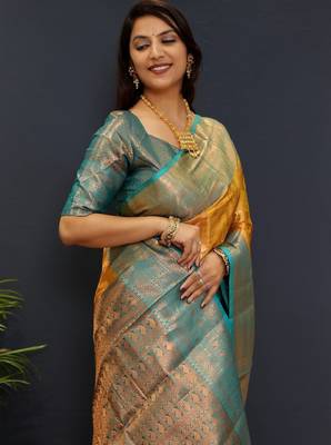 Woven design zari silk kanjeevaram saree 3