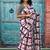 Checked pure cotton block print saree