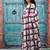 Checked pure cotton block print saree
