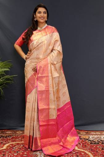 Woven design zari kanjeevaram saree