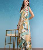Floral satin digital print saree