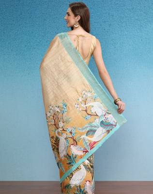 Floral satin digital print saree 3