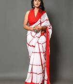 Checked pure cotton tie & dye saree