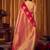 Peach pink soft tissue silk blend saree with rani pink zari woven border
