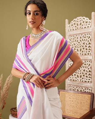 Zari kasavu saree with blouse piece 4