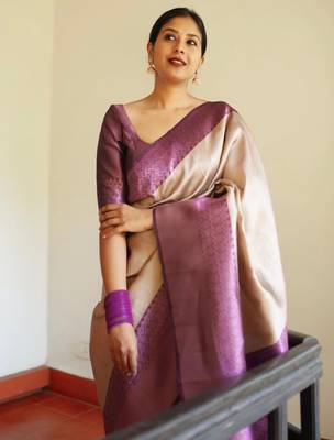 Woven design zari kanjeevaram saree 4