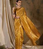 Woven design zari silk blend kanjeevaram saree