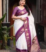 Woven design zari kanjeevaram saree