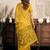 Mustard cotton blend warli work saree with unstitched blouse