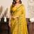 Mustard cotton blend warli work saree with unstitched blouse