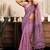 Lilac cotton blend warli work saree with unstitched blouse