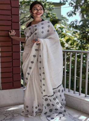 Polka dot silk blend kanjeevaram saree 1