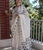 Polka dot silk blend kanjeevaram saree
