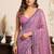 Lilac cotton blend warli work saree with unstitched blouse