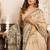 Cream cotton blend warli work saree with unstitched blouse