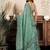 Sky blue cotton blend warli work saree with unstitched blouse