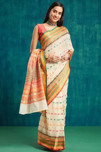 Traditional kanjivaram pattu zari border saree