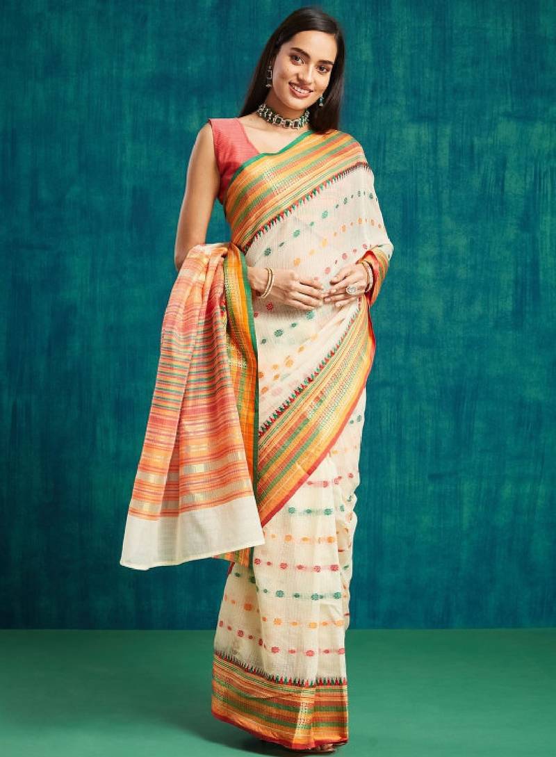 Traditional kanjivaram pattu zari border saree