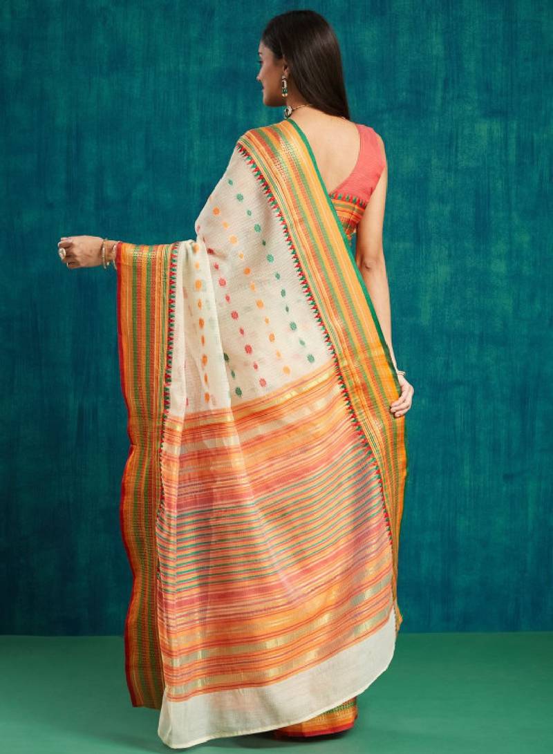 Traditional kanjivaram pattu zari border saree