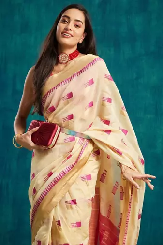 Woven design dharmavaram saree