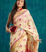 Woven design dharmavaram saree