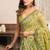 Light green cotton blend warli work saree with unstitched blouse