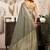 Grey khadi cotton saree with golden zari border and brocade blouse