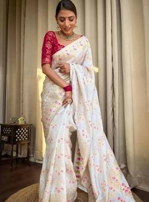 Ethnic motifs zari art silk kanjeevaram saree 2