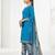 Teal printed cotton blend stitched floral print salwar kurta dupatta for women