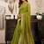 Green khadi cotton saree with golden zari border and brocade blouse
