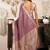 Mauve khadi cotton saree with golden zari border and brocade blouse
