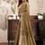 Beige gold khadi cotton saree with golden zari border and brocade blouse