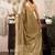 Beige gold khadi cotton saree with golden zari border and brocade blouse