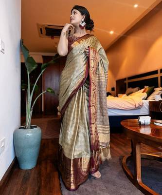 Woven design zari mysore silk saree 3