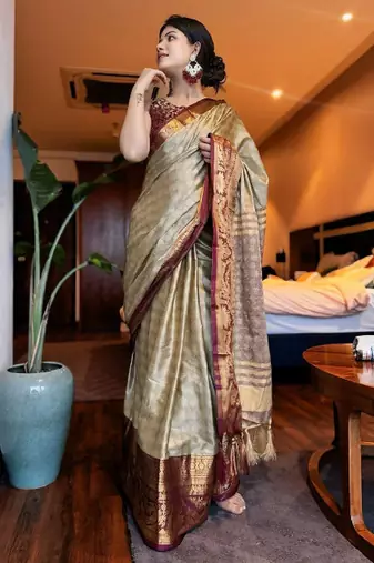 Woven design zari mysore silk saree