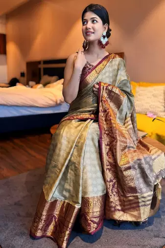 Woven design zari mysore silk saree