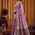 Lavender cotton blend katha work saree with blouse piece