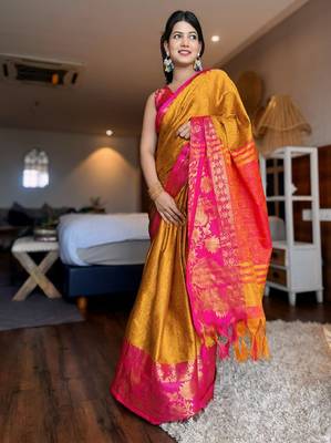 Woven design zari silk cotton mysore silk saree 3