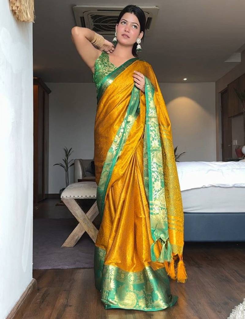 Woven design zari mysore silk saree