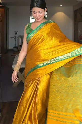 Woven design zari mysore silk saree
