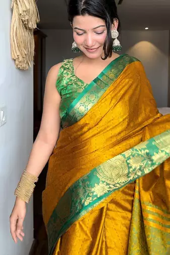 Woven design zari mysore silk saree