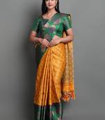 Woven design zari silk cotton mysore silk saree