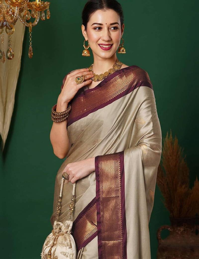 Woven design zari  mysore silk saree