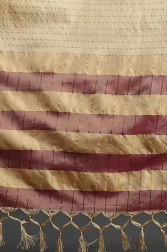 Checked woven design dharmavaram saree