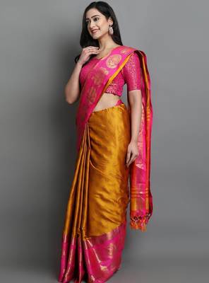 Woven design zari mysore silk saree 2