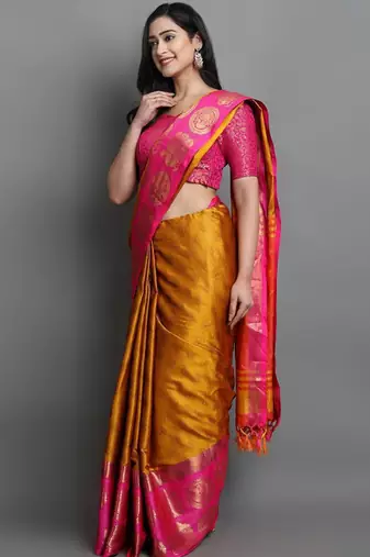 Woven design zari mysore silk saree