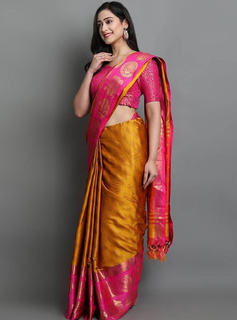 Woven design zari mysore silk saree